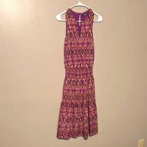 Lauren Ralph Lauren Tiered Sleeveless Dress Purple Plum Womens Size XS‎ Spring